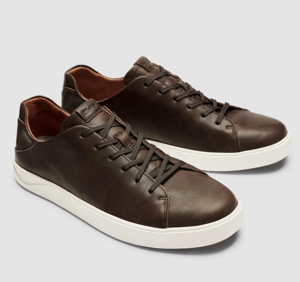 NEW OLUKAI men's lae' ahi li ' ili sneakers in dark wood